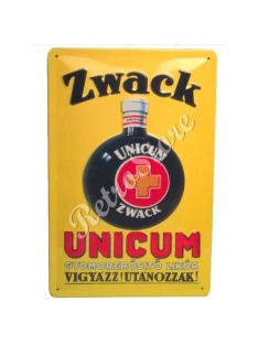   Retró Fém Tábla - Zwack Unicum Reklámtábla Dombornyomott