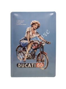 Retró Fém Tábla - Ducati 60 Reklámtábla Dombornyomott