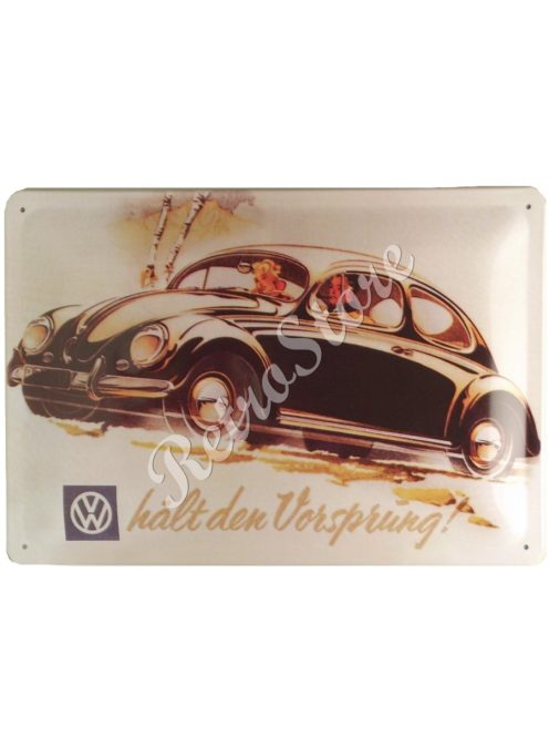 Retró Fém Tábla - Volkswagen VW Bogár, Beetle Reklámtábla Dombornyomott