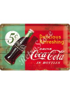   Retró Fém Tábla - Coca-Cola - Finom Frissítő Coca-Cola Reklámtábla Dombornyomott