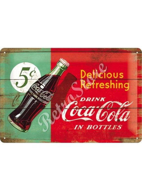 Retró Fém Tábla - Coca-Cola - Finom Frissítő Coca-Cola Reklámtábla Dombornyomott