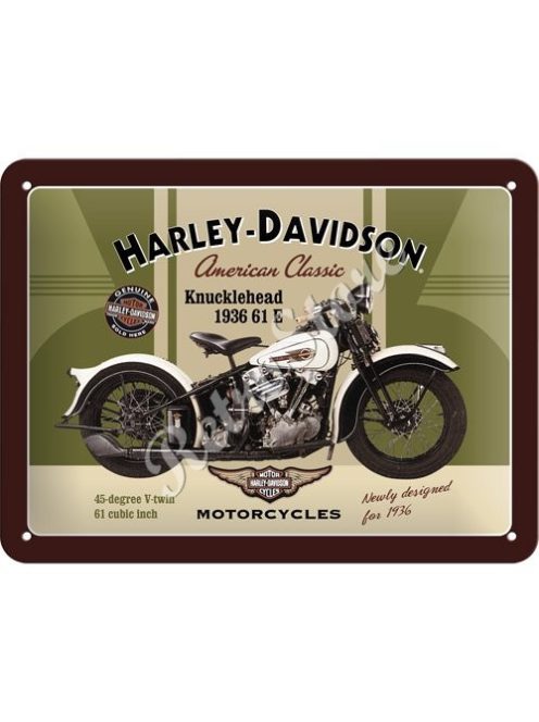 Retró Fém Tábla - Harley-Davidson 1936 61 E Knucklehead Motor Reklámtábla Dombornyomott