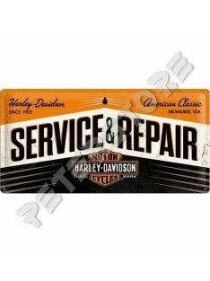   Retró Fém Tábla - Harley-Davidson Service & Repair, Szerviz & Javítás Reklámtábla Dombornyomott