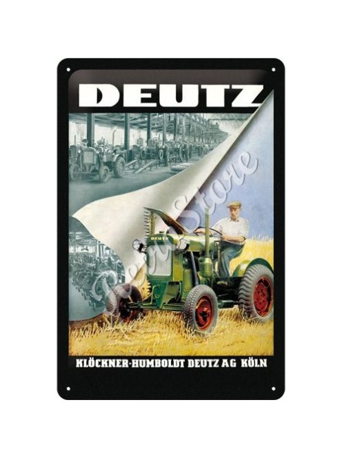Retró Fém Tábla - Deutz Traktor Reklámtábla Dombornyomott