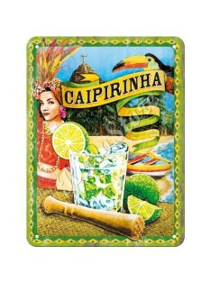 Retró Fém Tábla - Caipirinha koktél Dombornyomott