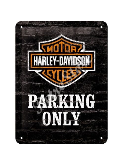 Retró Fém Tábla - Harley-Davidson Parkoló Reklámtábla Dombornyomott