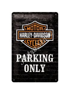   Retró Fém Tábla - Harley-Davidson Parkoló Reklámtábla Dombornyomott