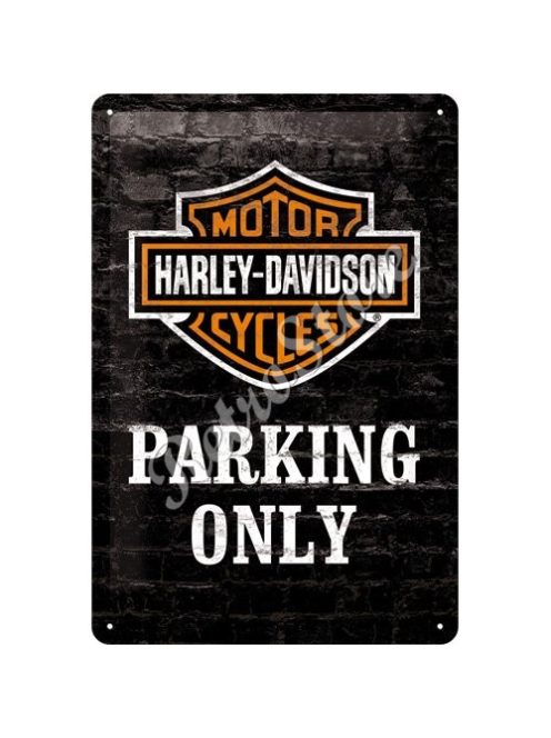 Retró Fém Tábla - Harley-Davidson Parkoló Reklámtábla Dombornyomott