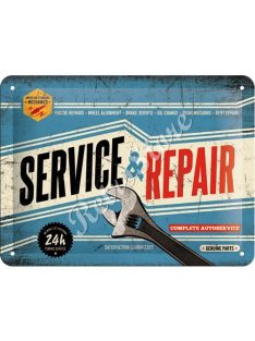   Retró Fém Tábla - Service & Repair, szerviz, Javítás Dombornyomott