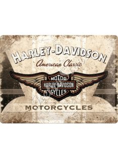   Retró Fém Tábla - Harley-Davidson Motor Logó Dombornyomott