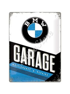 Retró Fém Tábla - BMW Garage, Garázs Dombornyomott