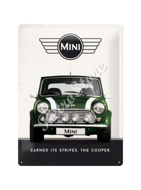 Retró Fém Tábla - Mini Cooper Dombornyomott