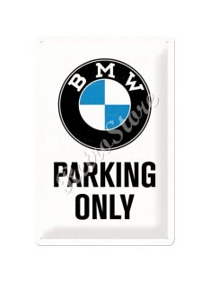   Retró Fém Tábla - BMW Parkoló Reklámtábla Dombornyomott