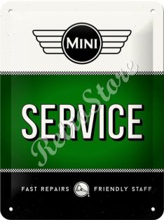 Retró Fém Tábla - Mini Service, szerviz Dombornyomott