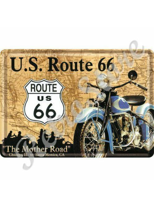 Retró Fém Képeslap - U.S. Route 66