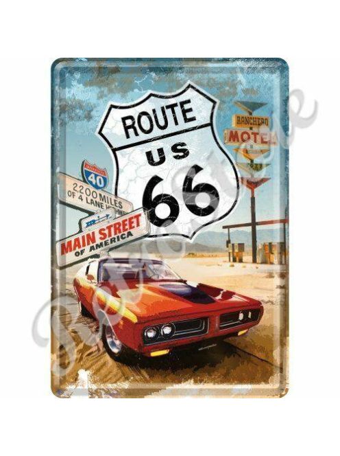 Retró Fém Képeslap - U.S. Route 66