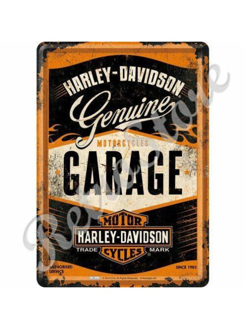 Retró Fém Képeslap - Harley-Davidson Garage, Garázs