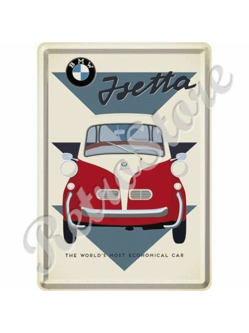 Retró Fém Képeslap - BMW Isetta