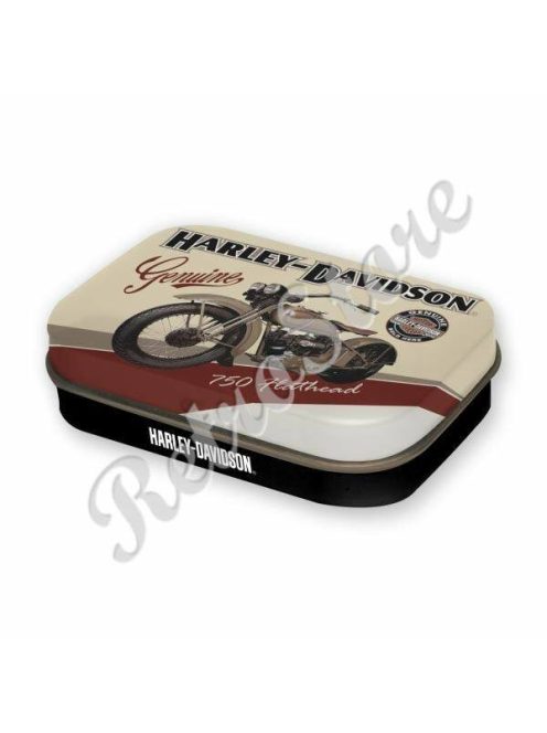 Retró Cukorkás Fémdoboz - Harley-Davidson 750 Flathead Motor Dombornyomott