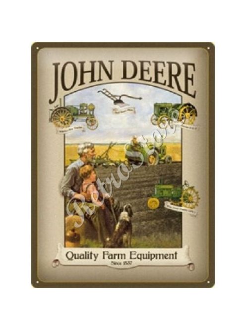 Retró Fém Tábla - John Deere Reklámtábla Dombornyomott