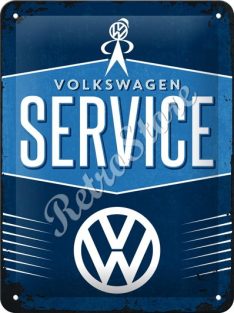   Retró Fém Tábla - Volkswagen Service - VW Szerviz Dombornyomott