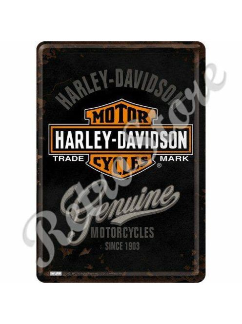 Retró Fém Képeslap - Harley-Davidson Motor Logó