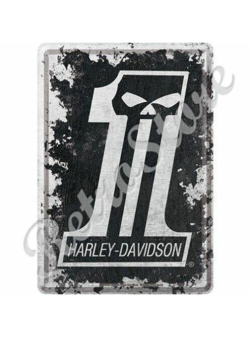 Retró Fém Képeslap - Harley-Davidson Motor Logó