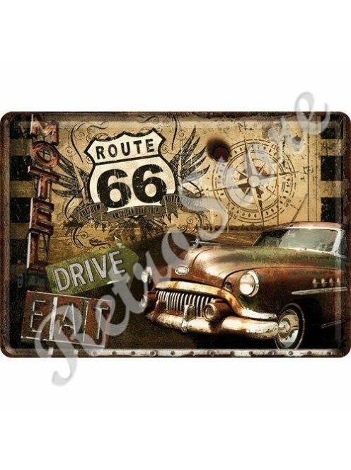 Retró Fém Képeslap - U.S. Route 66