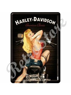 Retró Fém Képeslap - Harley-Davidson Motor