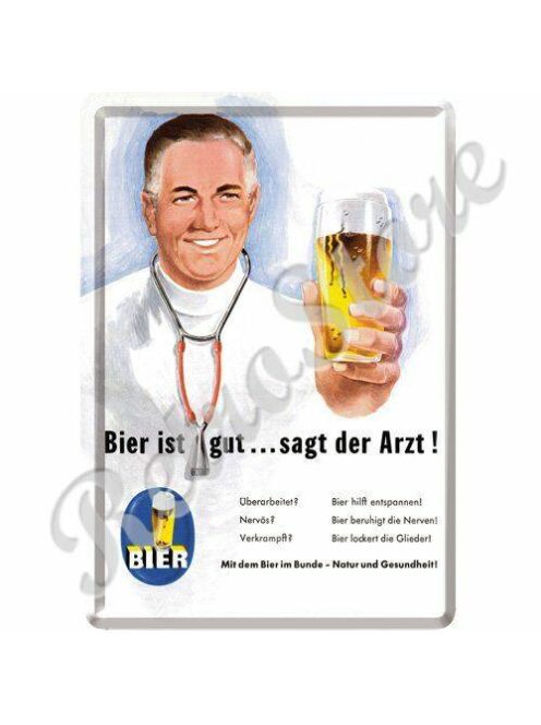 Retró Fém Képeslap - Bier, Sör