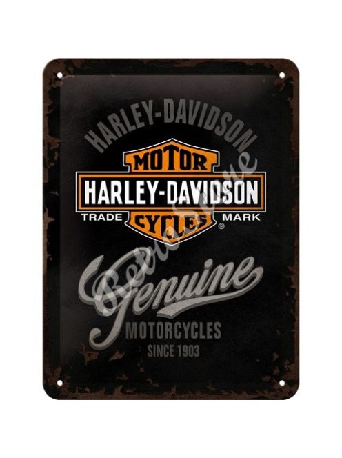 Retró Fém Tábla - Harley-Davidson Logó Reklámtábla Dombornyomott