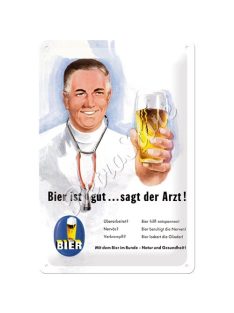 Retró Fém Tábla - Bier, Sör Dombornyomott Reklámtábla