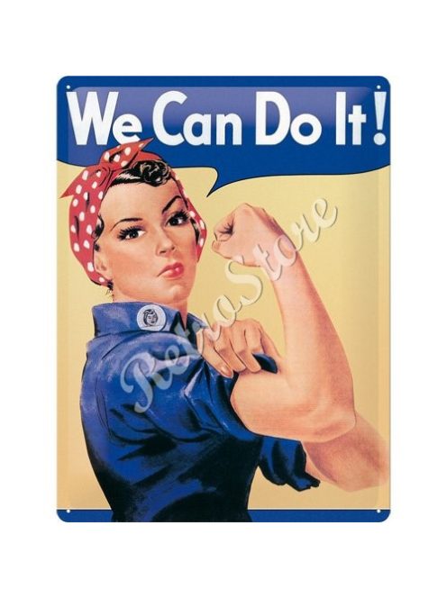 Retró Fém Tábla - We can do it! - Meg tudjuk csinálni! Dombornyomott