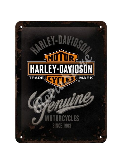 Retró Fém Tábla - Harley-Davidson Motor Logó Reklámtábla Dombornyomott