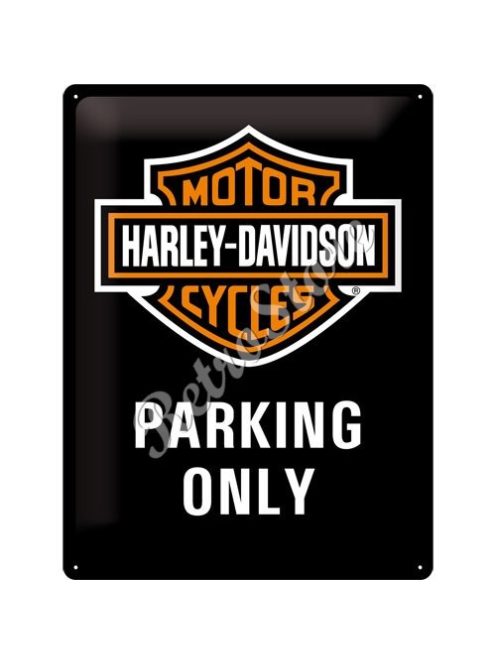 Retró Fém Tábla - Harley-Davidson Parkoló Dombornyomott