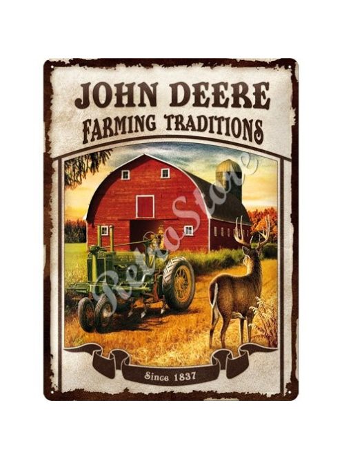 Retró Fém Tábla - John Deere Reklámtábla Dombornyomott