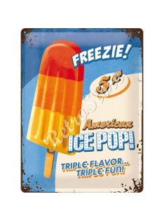 Retró Fém Tábla - Ice Pop, Fagyi Dombornyomott