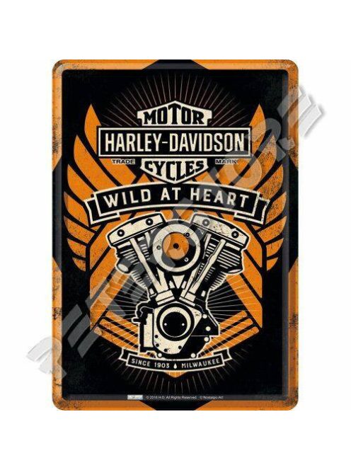 Retró Fém Képeslap - Harley-Davidson Motor