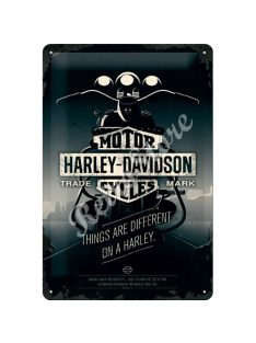 Retró Fém Tábla - Harley-Davidson Motor Dombornyomott