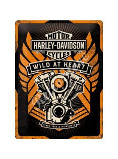 Retró Fém Tábla - Harley-Davidson Motor Dombornyomott