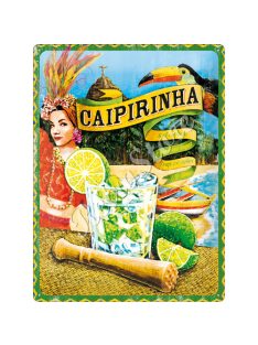 Retró Fém Tábla - Caipirinha koktél Dombornyomott