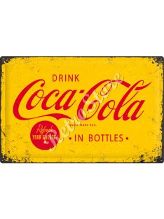   Retró Fém Tábla - Coca-Cola - Coca-Cola Ital Palackban Reklámtábla Dombornyomott