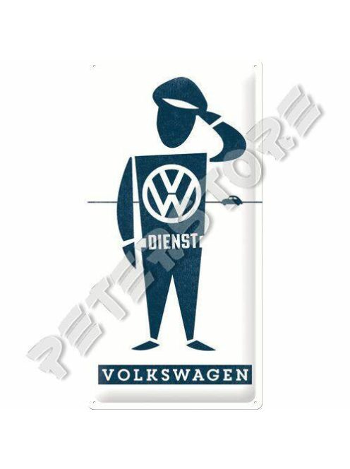 Retró Fém Tábla - Volkswagen Service - VW szerviz Reklámtábla Dombornyomott
