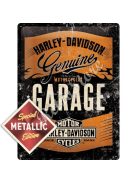 Retró Fém Tábla - Harley-Davidson Garage, Garázs Dombornyomott