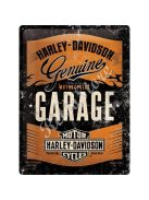 Retró Fém Tábla - Harley-Davidson Garage, Garázs Dombornyomott