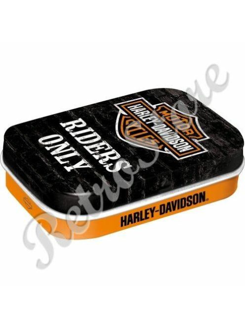 Retró Cukorkás Fémdoboz - Harley-Davidson Riders Only Dombornyomott