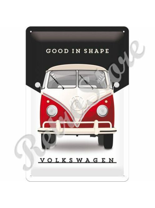 Retró Fém Tábla - Volkswagen VW T1 Busz Reklámtábla Dombornyomott