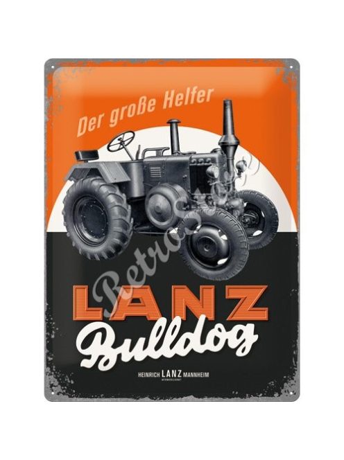 Retró Fém Tábla - Lanz Bulldog Traktor Dombornyomott