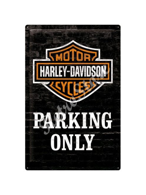 Retró Fém Tábla - Harley-Davidson Parkoló Dombornyomott