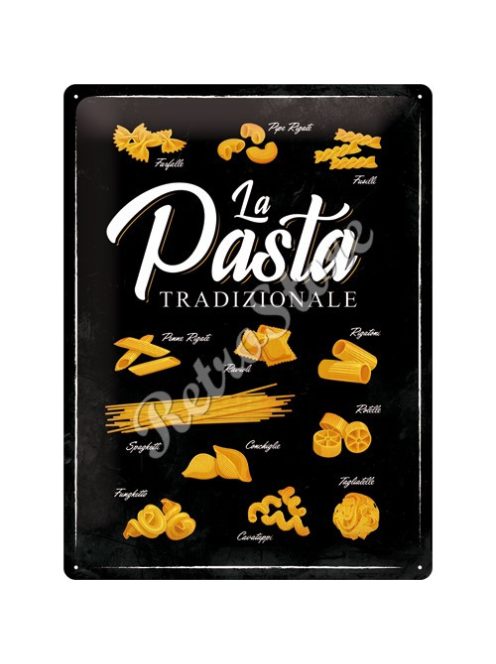 Retró Fém Tábla - Pasta, Tészták Dombornyomott